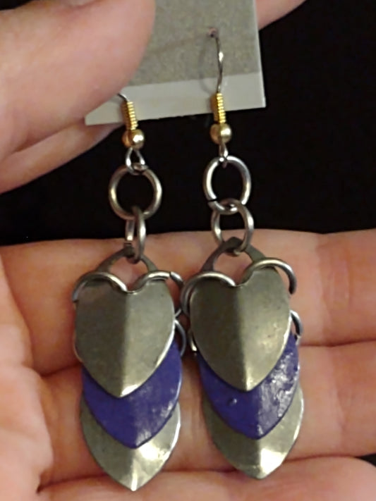 Hand painted scale earrings