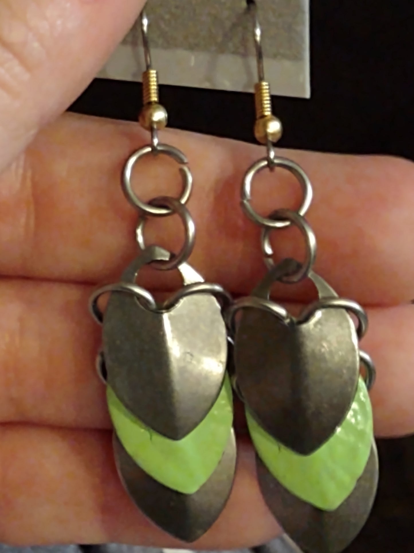 Hand painted scale earrings