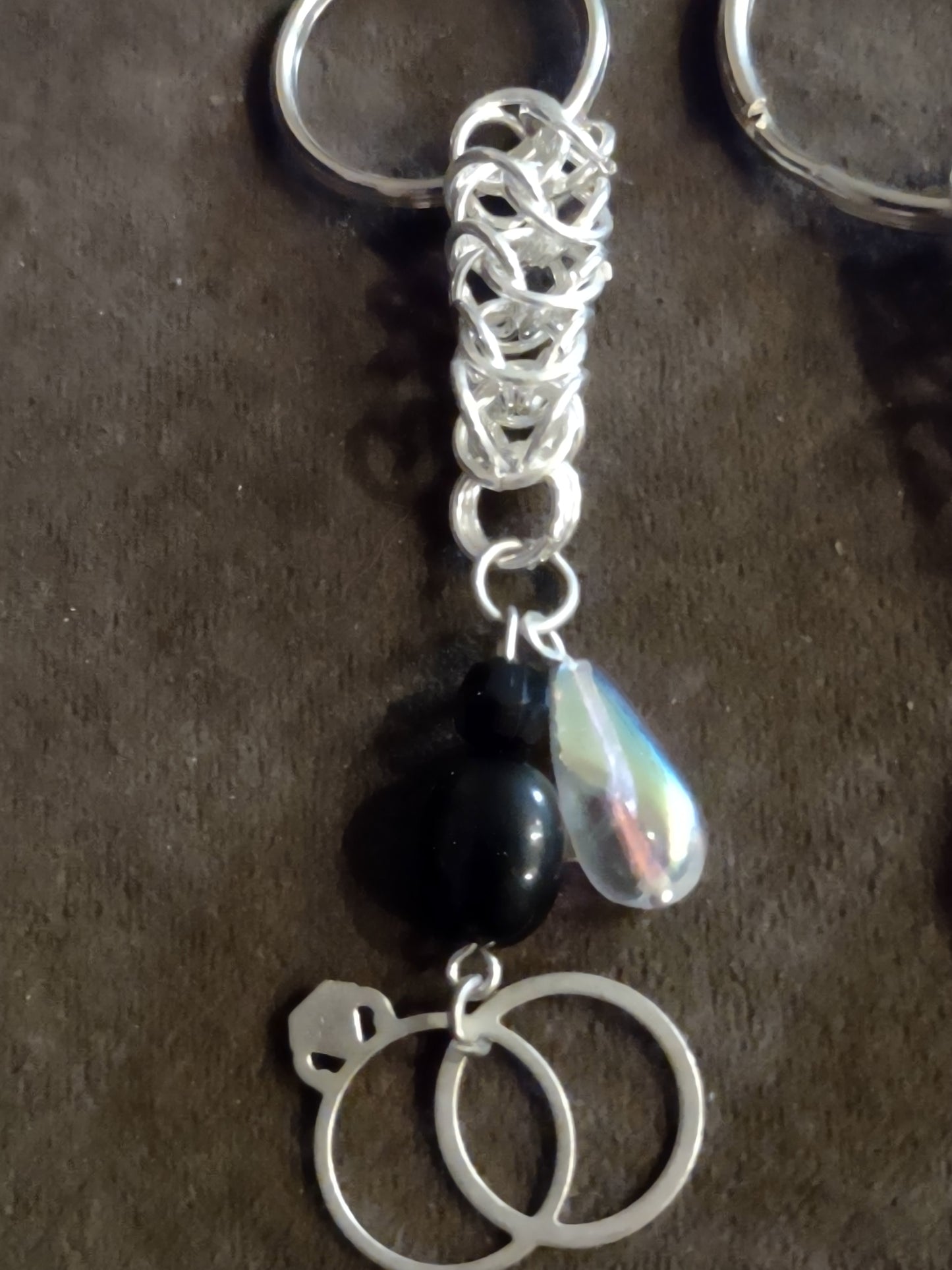 Square knot beaded keychain