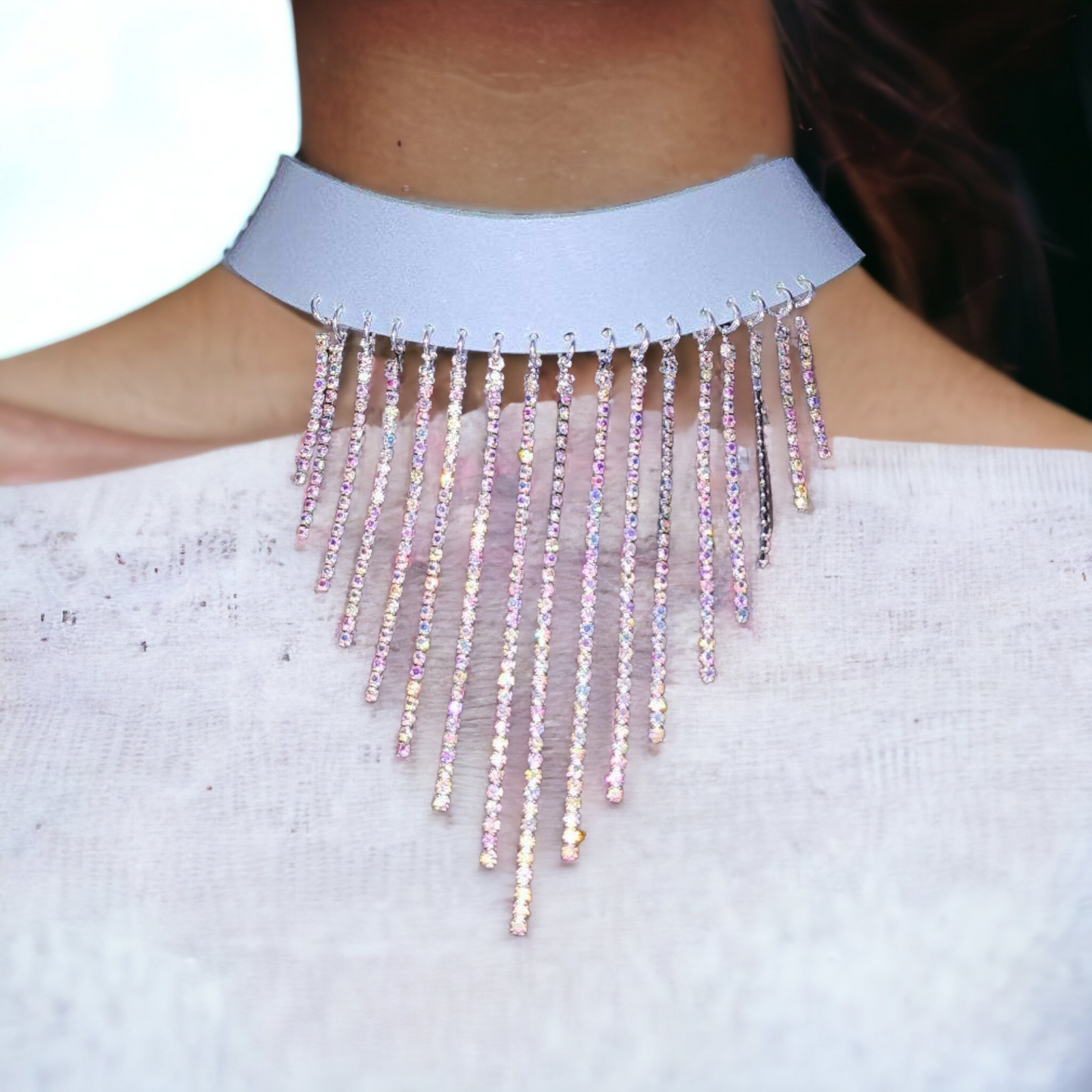 Crystal drop choker